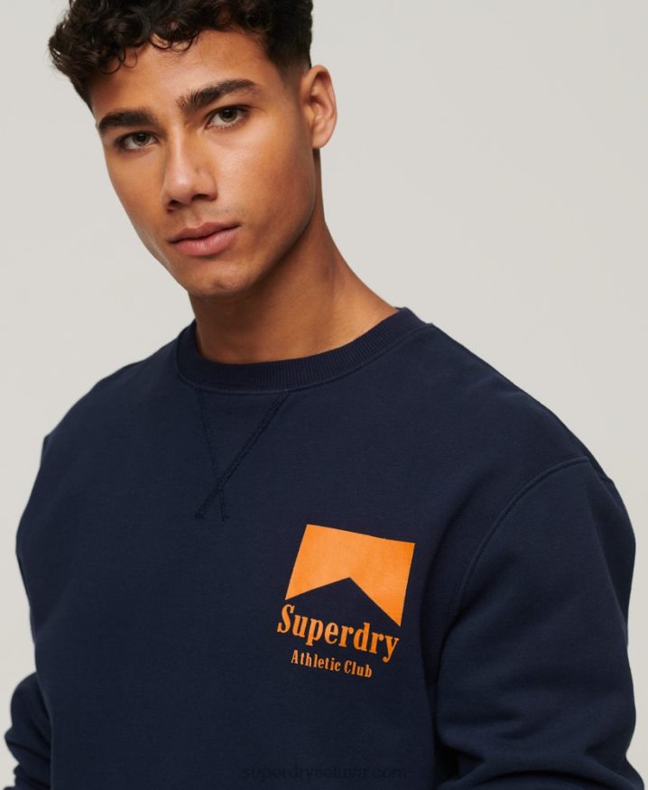 Superdry Code Athletic Club Crew Sweatshirt Navy Men