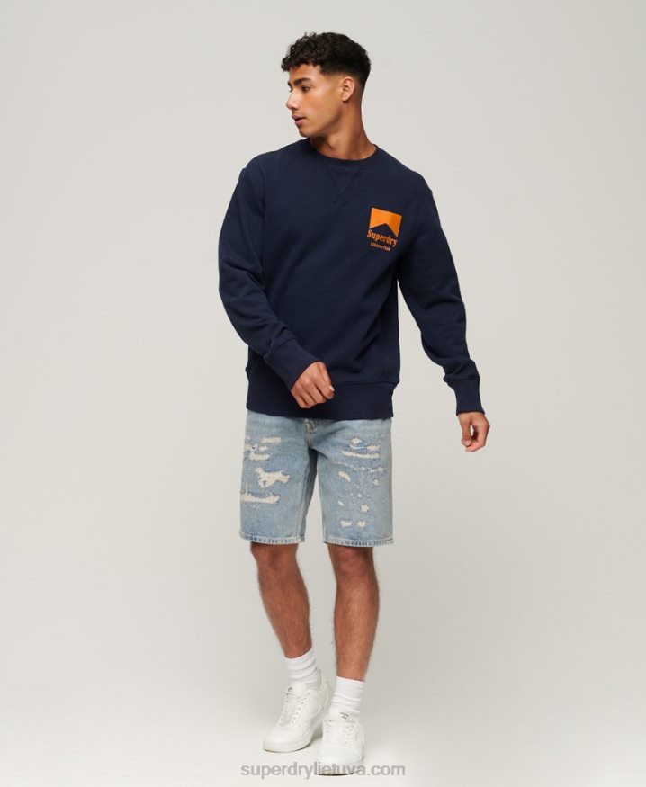 Superdry Code Athletic Club Crew Sweatshirt Navy Men