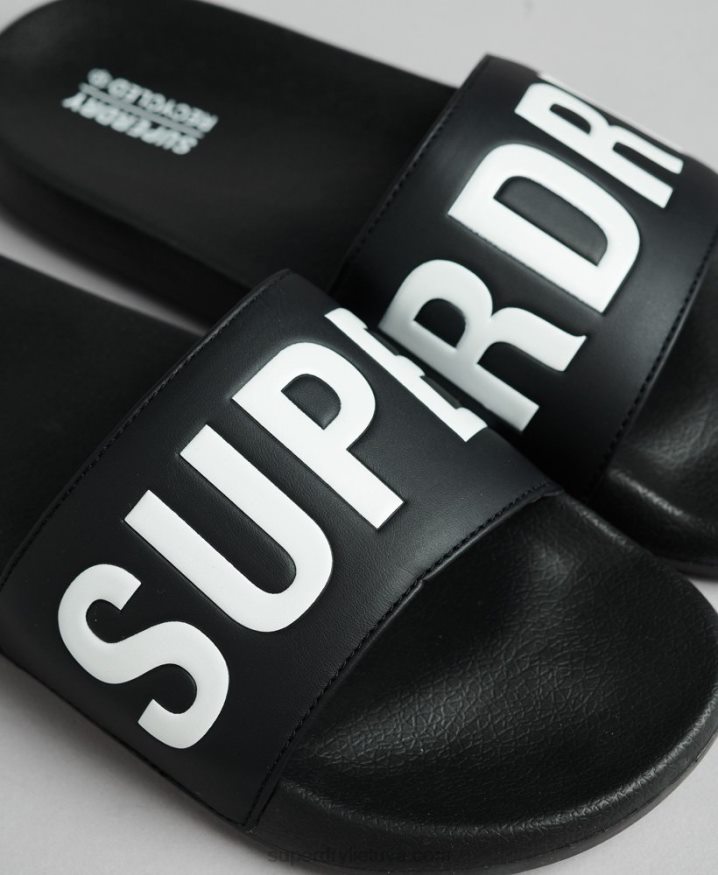 Superdry Code Core Pool Sliders Black Men