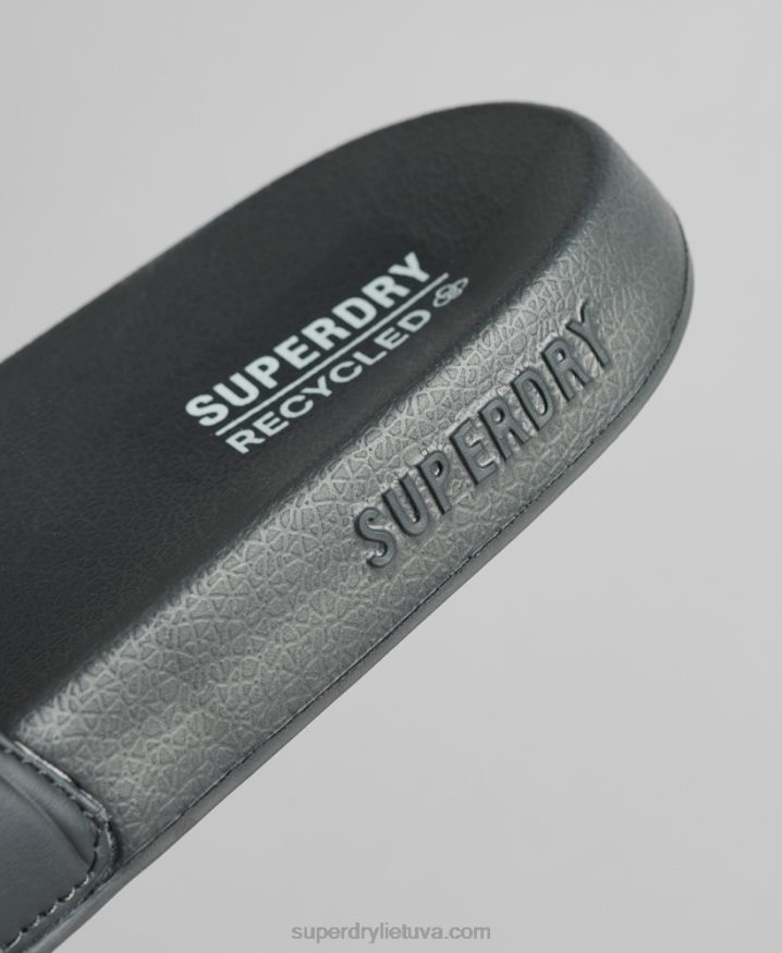 Superdry Code Core Pool Sliders Dark Grey Men