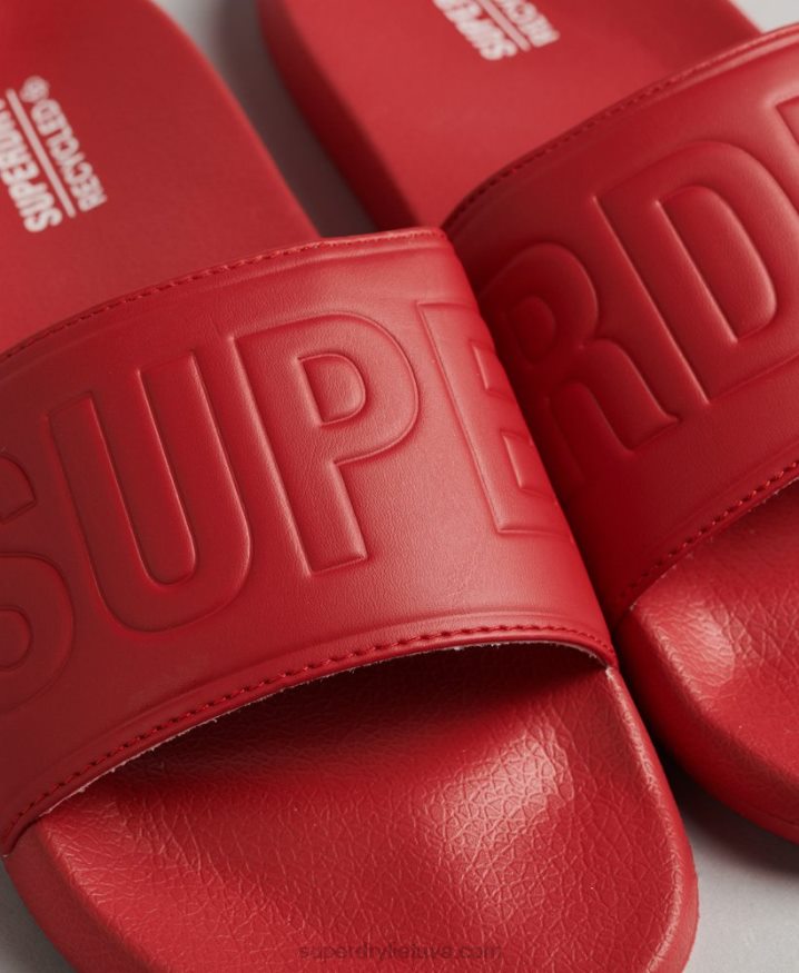 Superdry Code Core Pool Sliders Red Men