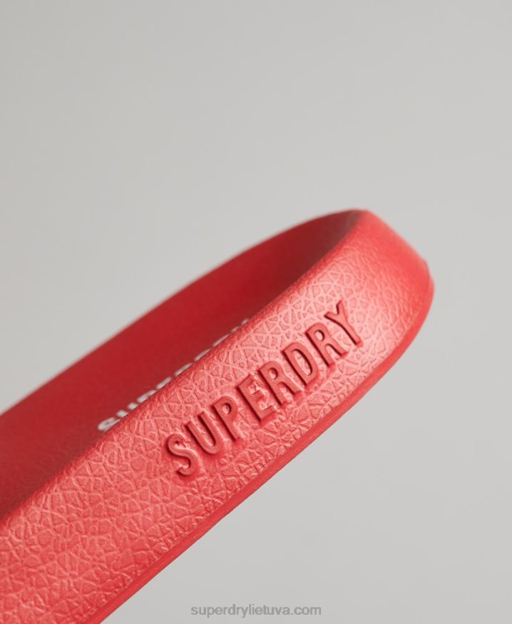 Superdry Code Core Pool Sliders Red Men