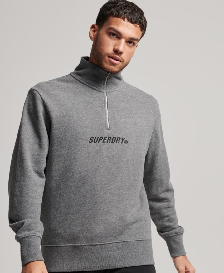 Superdry Code Core Sport Half Zip Sweatshirt Dark Grey Men