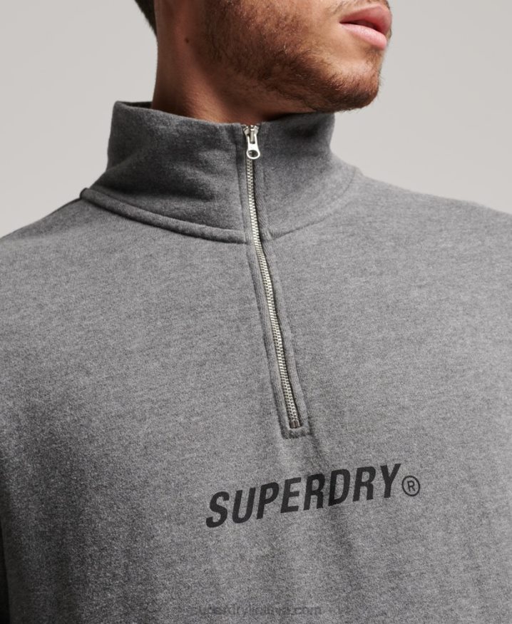 Superdry Code Core Sport Half Zip Sweatshirt Dark Grey Men