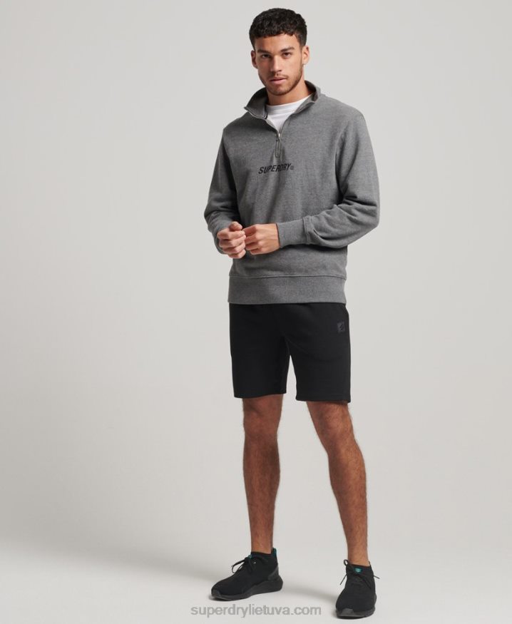 Superdry Code Core Sport Half Zip Sweatshirt Dark Grey Men