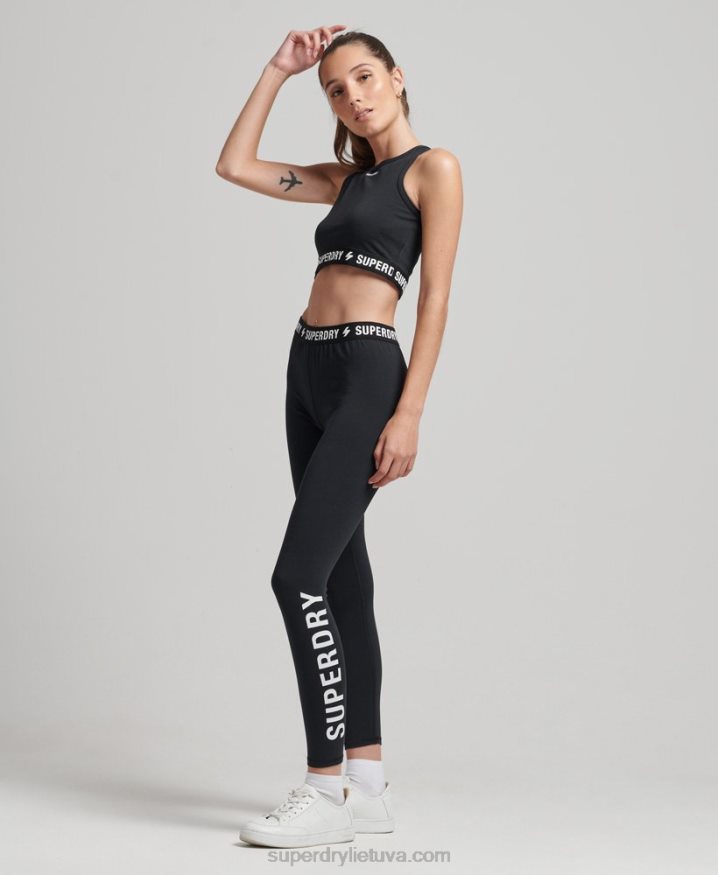 Superdry Code Elastic Crop Top Black Women