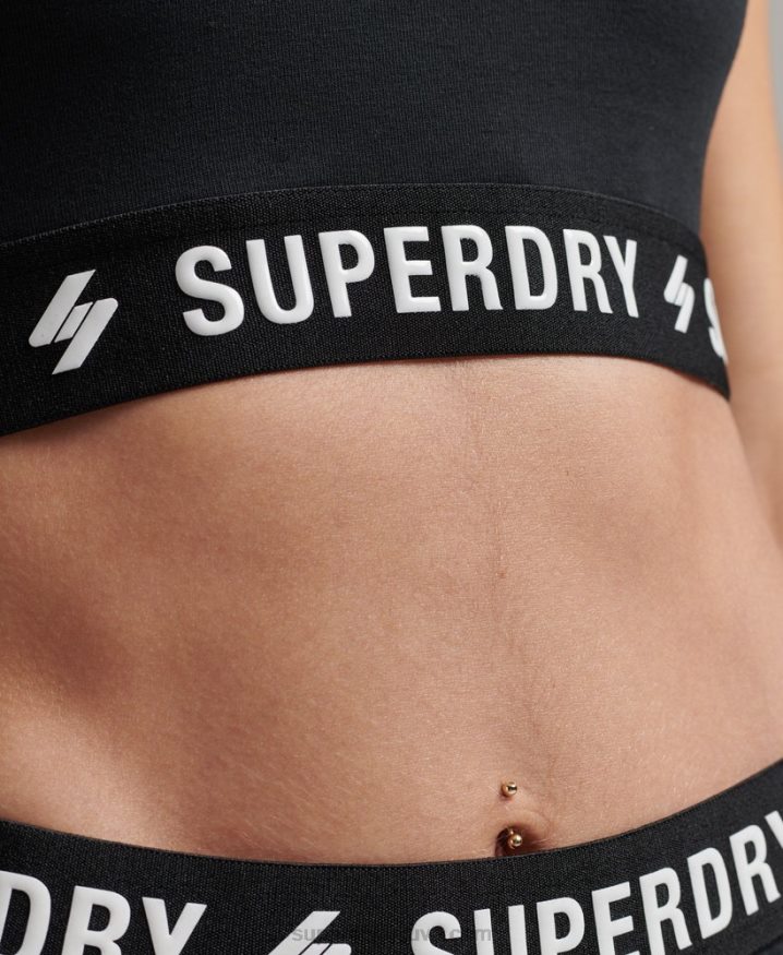 Superdry Code Elastic Crop Top Black Women