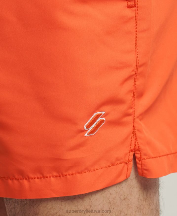 Superdry Code Essential 15 Inch Recycled Swim Shorts Orange Men