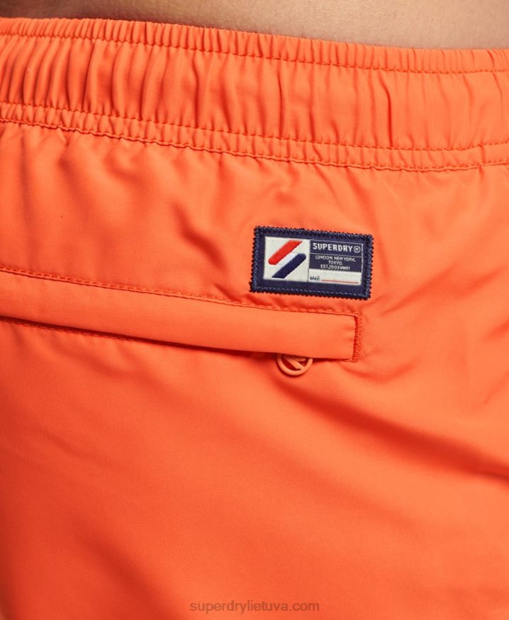 Superdry Code Essential 15 Inch Recycled Swim Shorts Orange Men