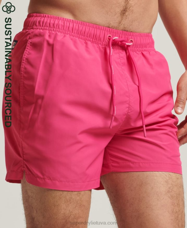 Superdry Code Essential 15 Inch Recycled Swim Shorts Pink Men