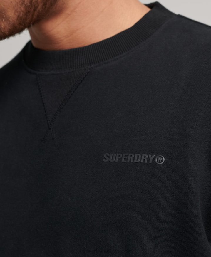 Superdry Code Essential Overdyed Crew Sweatshirt Black Men