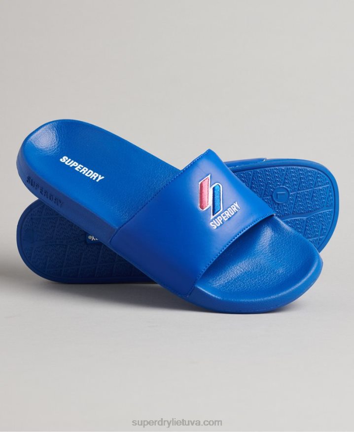 Superdry Code Essential Pool Sliders Blue Men