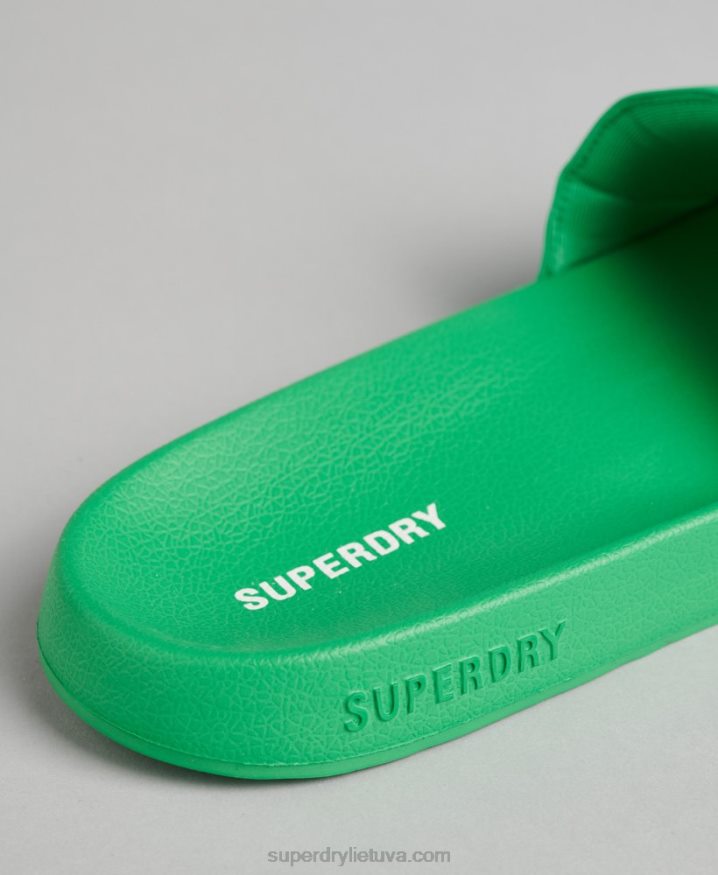 Superdry Code Essential Pool Sliders Green Men