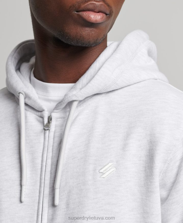 Superdry Code Essential Zip Hoodie Light Grey Men