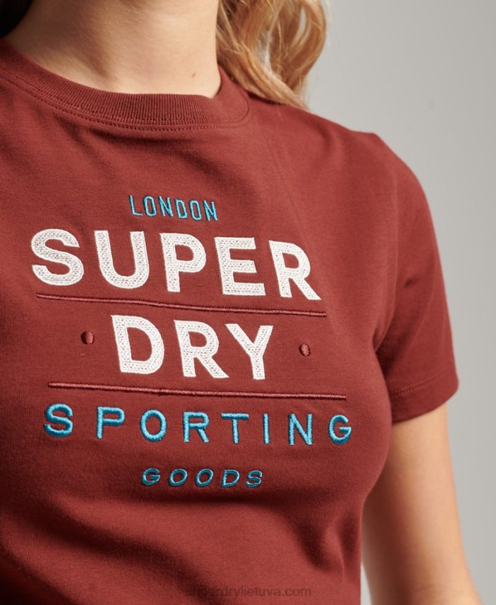 Superdry Code Graphic Embroidered Tiny T-Shirt Red Women