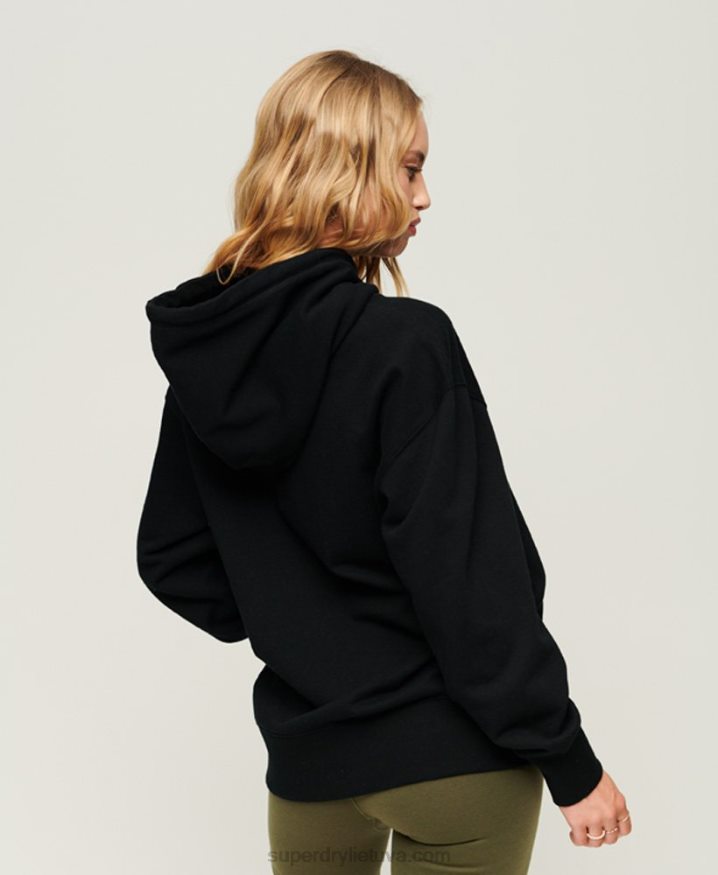 Superdry Code Heraldry Oversized Hoodie Black Women