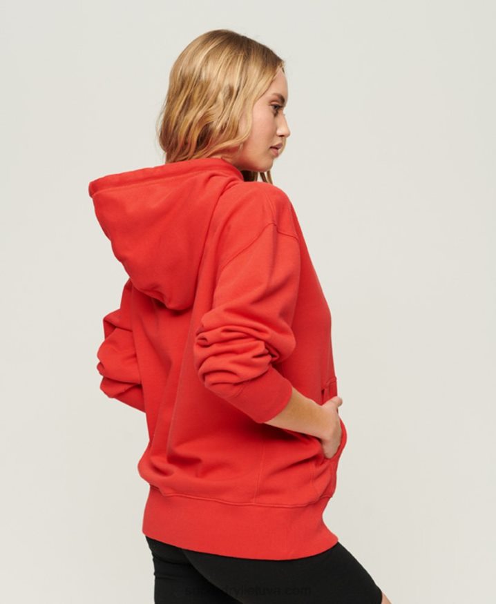 Superdry Code Heraldry Oversized Hoodie Red Women