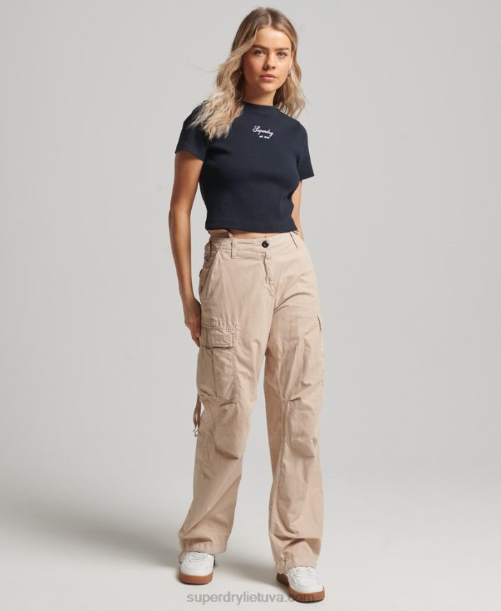 Superdry Code Heritage Crop Fit Top Navy Women