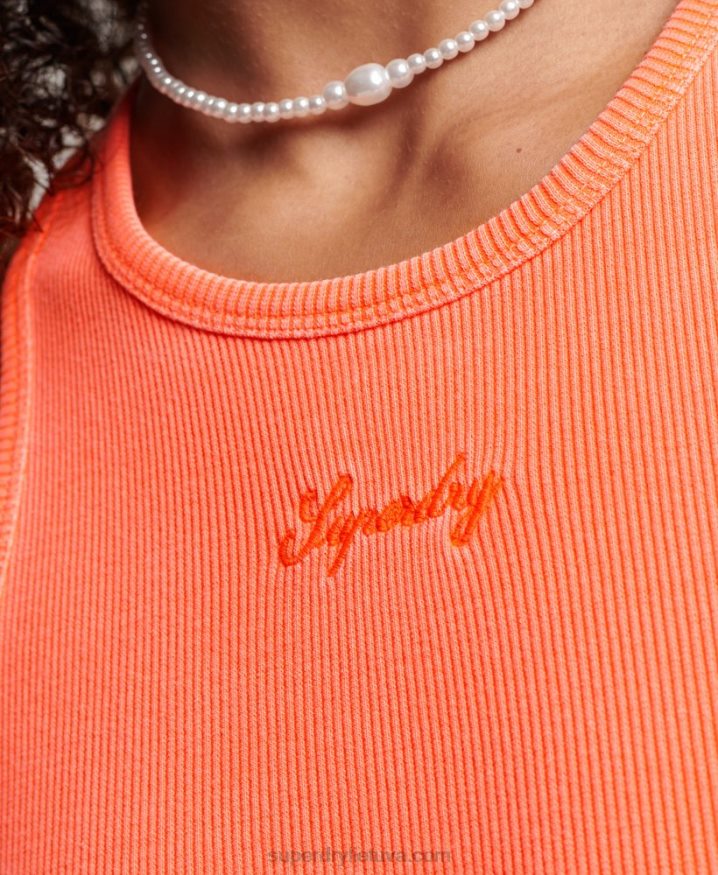 Superdry Code Logo Essential Tank Dress Coral Women