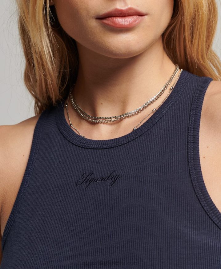 Superdry Code Logo Essential Tank Dress Navy Women