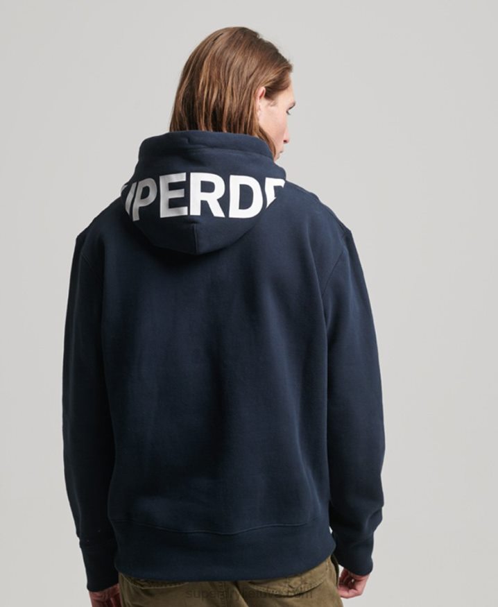 Superdry Code Sportswear Hoodie Navy Men