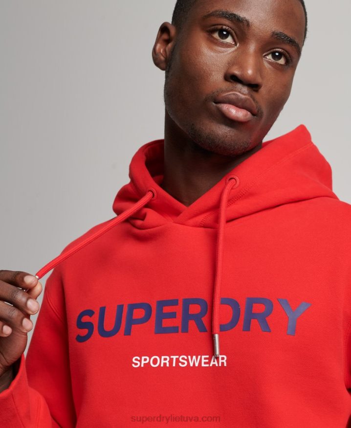 Superdry Code Sportswear Hoodie Red Men