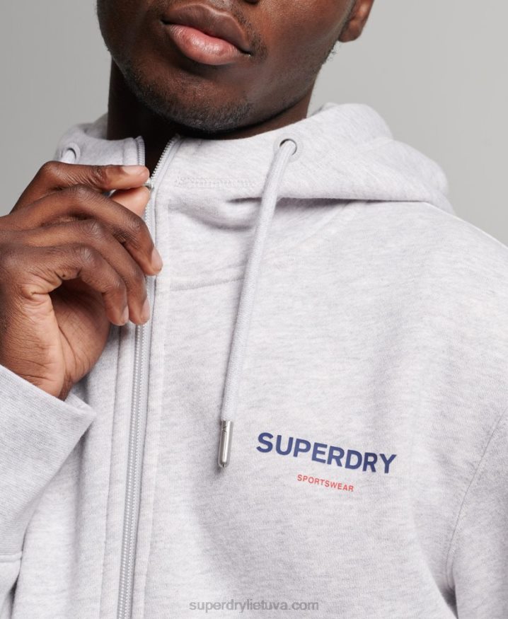 Superdry Code Sportswear Zip Hoodie Grey Men