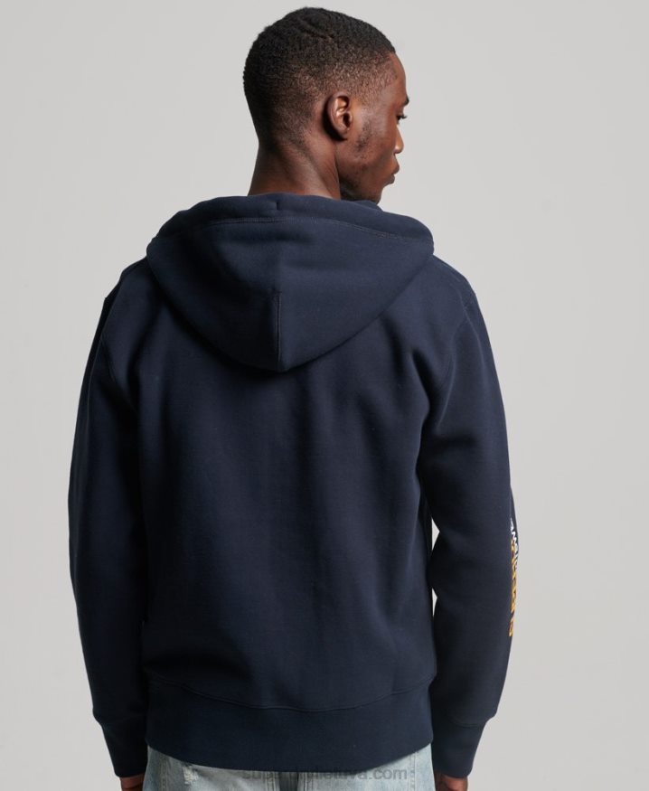 Superdry Code Sportswear Zip Hoodie Navy Men