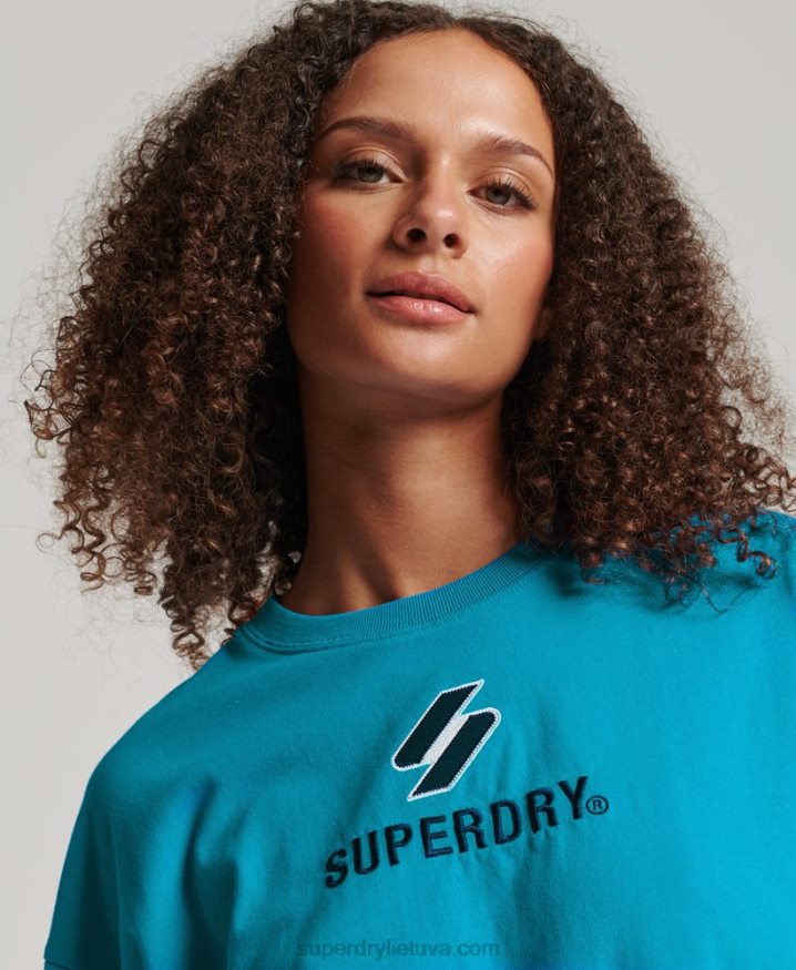 Superdry Code Stacked Boxy T-Shirt Blue Women