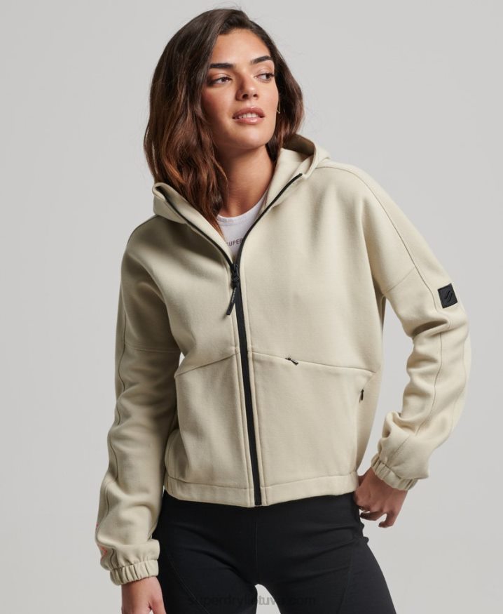 Superdry Code Tech Zip Hoodie Beige Women