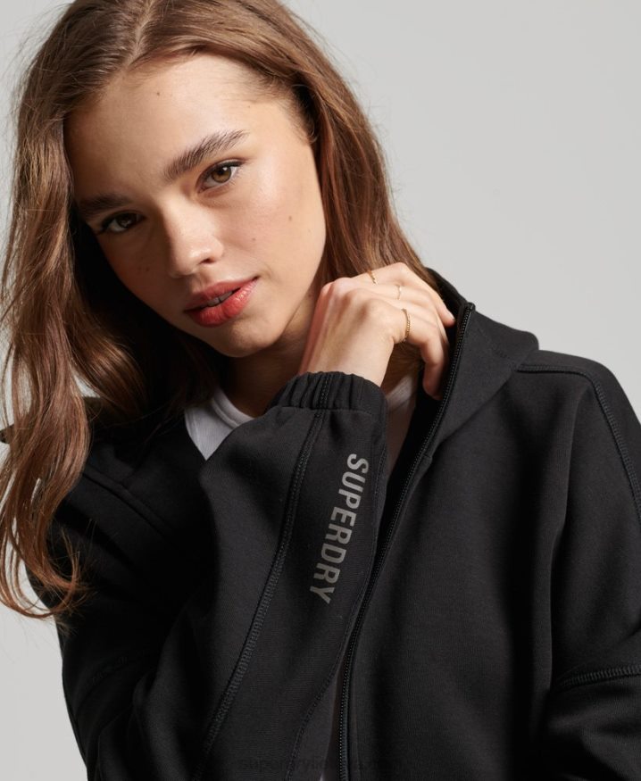 Superdry Code Tech Zip Hoodie Black Women