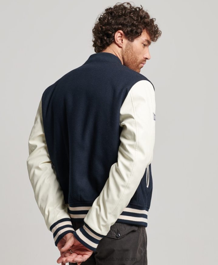 Superdry College Varsity Bomber Jacket Navy Men