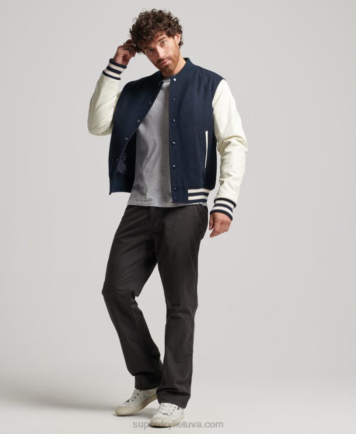 Superdry College Varsity Bomber Jacket Navy Men