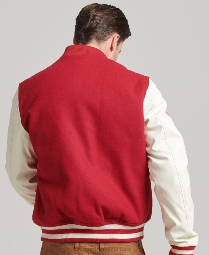 Superdry College Varsity Bomber Jacket Red Men