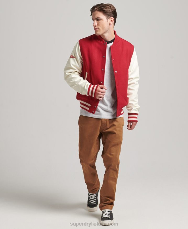 Superdry College Varsity Bomber Jacket Red Men