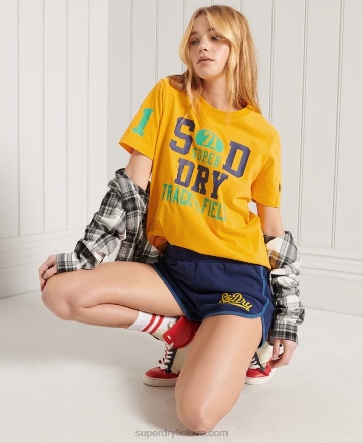 Superdry Collegiate Athletic Union T-Shirt Gold Women