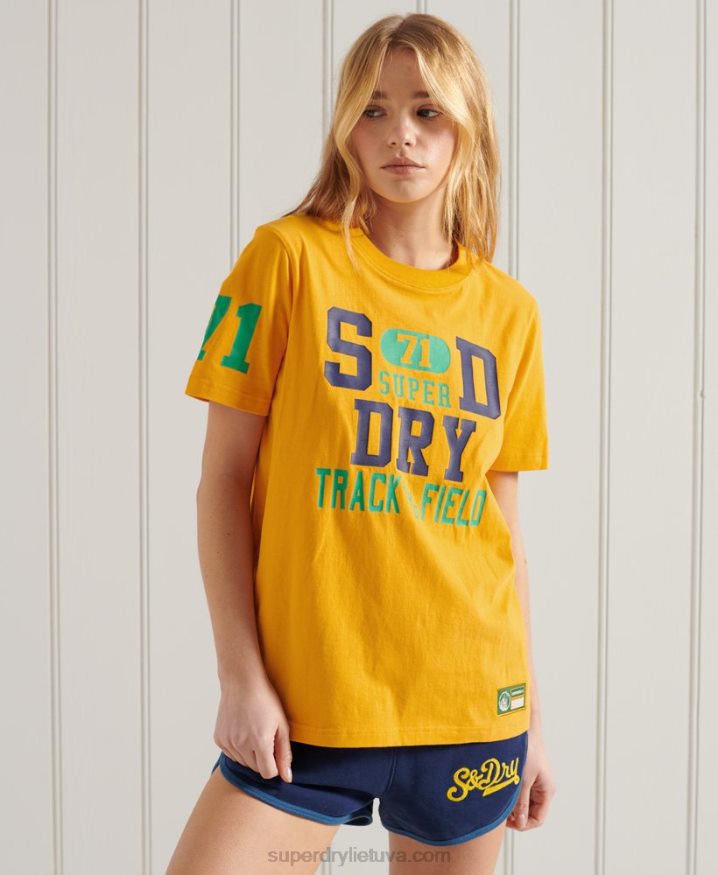 Superdry Collegiate Athletic Union T-Shirt Gold Women