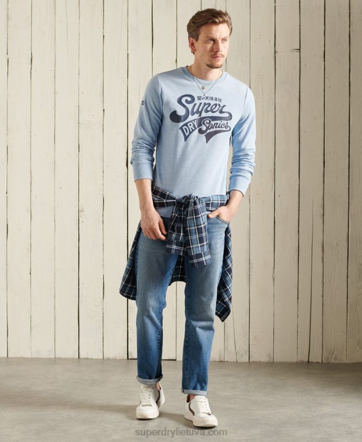 Superdry Collegiate Crew Neck Sweatshirt Blue Men