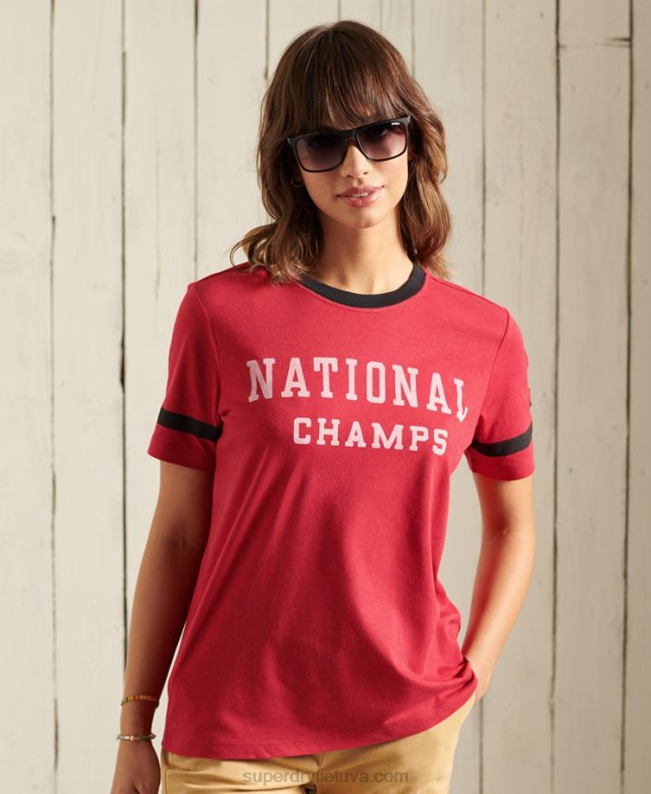 Superdry Collegiate Ivy League T-Shirt Red Women