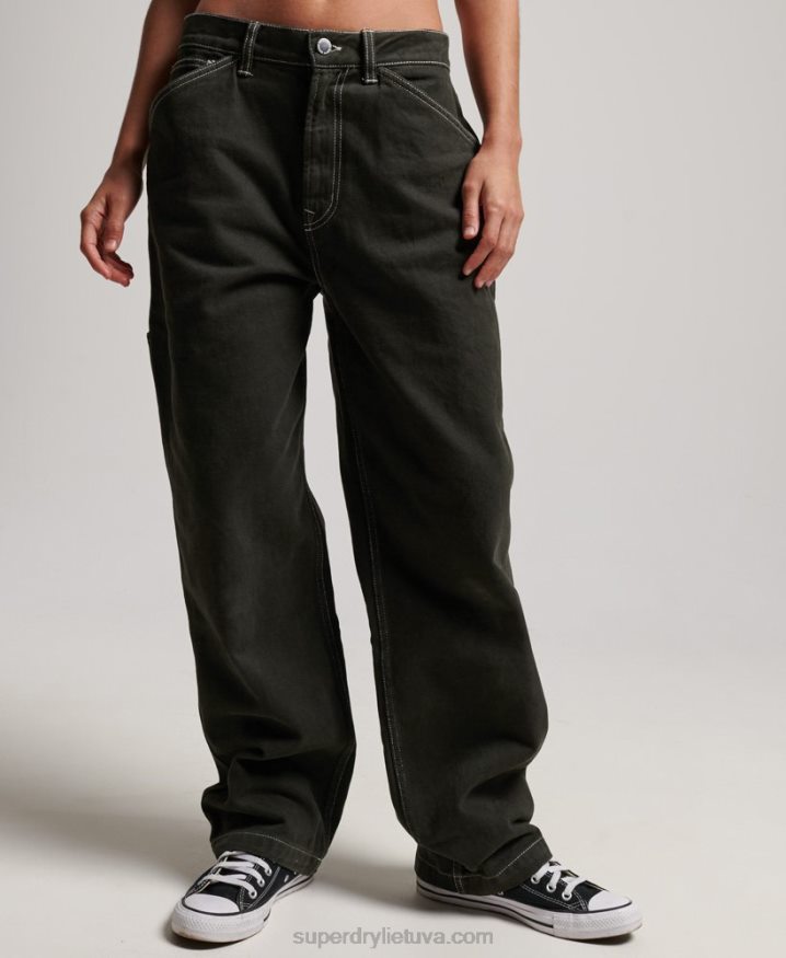 Superdry Contrast Carpenter Pants Green Women