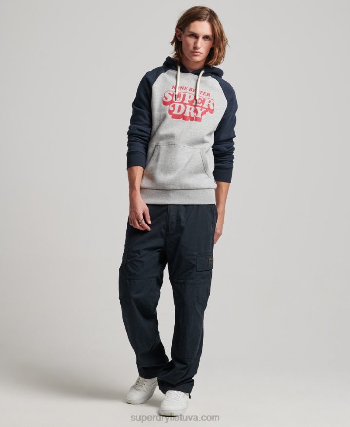 Superdry Cooper Class Raglan Hoodie Grey Men