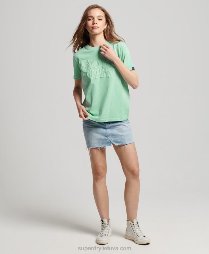 Superdry Cooper Classic 70s Logo T-Shirt Green Women