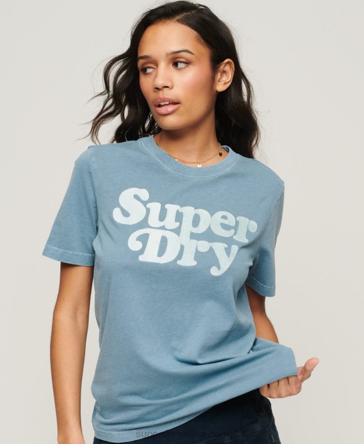 Superdry Cooper Classic 70s Logo T-Shirt Grey Women