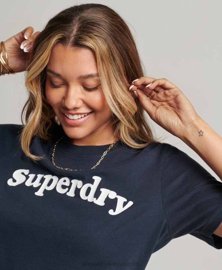 Superdry Cooper Classic 70s Logo T-Shirt Navy Women