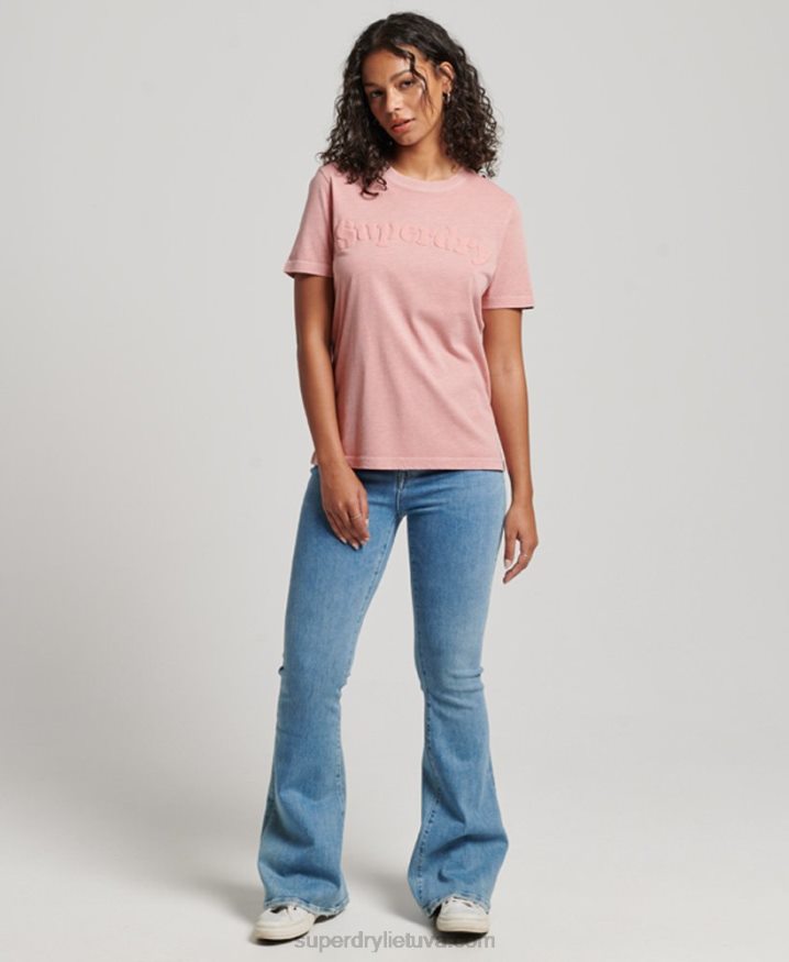 Superdry Cooper Classic 70s Logo T-Shirt Pink Women