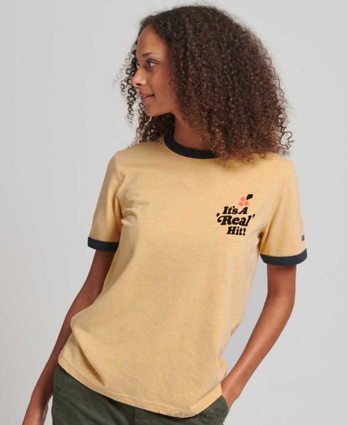 Superdry Cooper Nostalgia T-Shirt Yellow Women