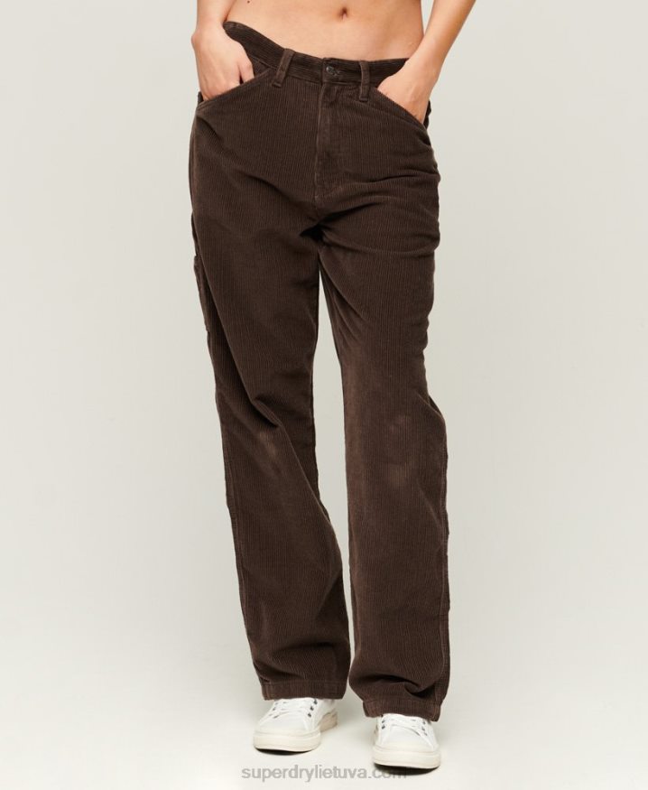 Superdry Cord Carpenter Trousers Brown Women