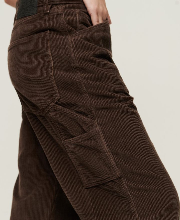 Superdry Cord Carpenter Trousers Brown Women