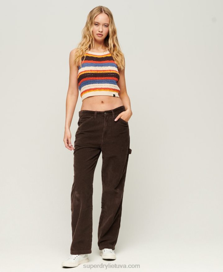 Superdry Cord Carpenter Trousers Brown Women