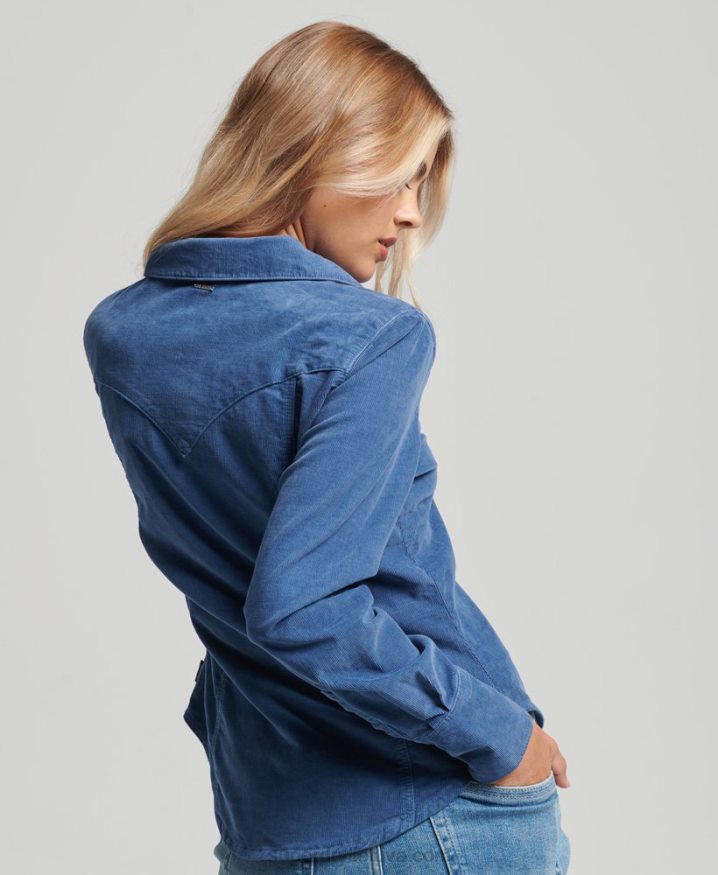 Superdry Cord Western Shirt Blue Women